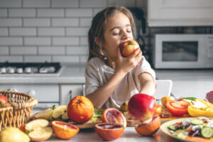 Eating an apple in the morning 